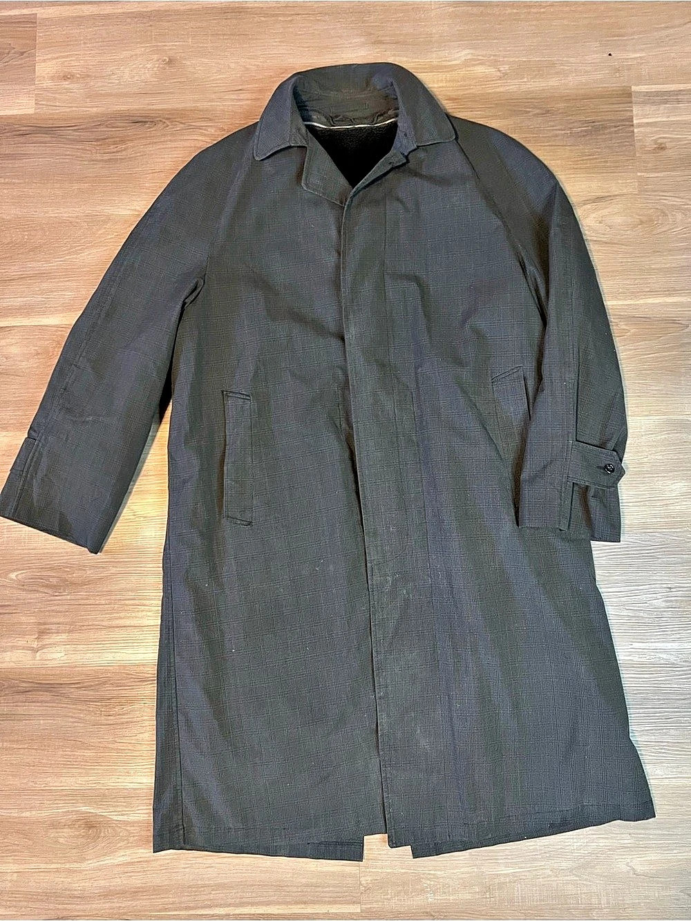 Vintage Brent Tri-Gard Lightweight Black/gray trench or rain coat